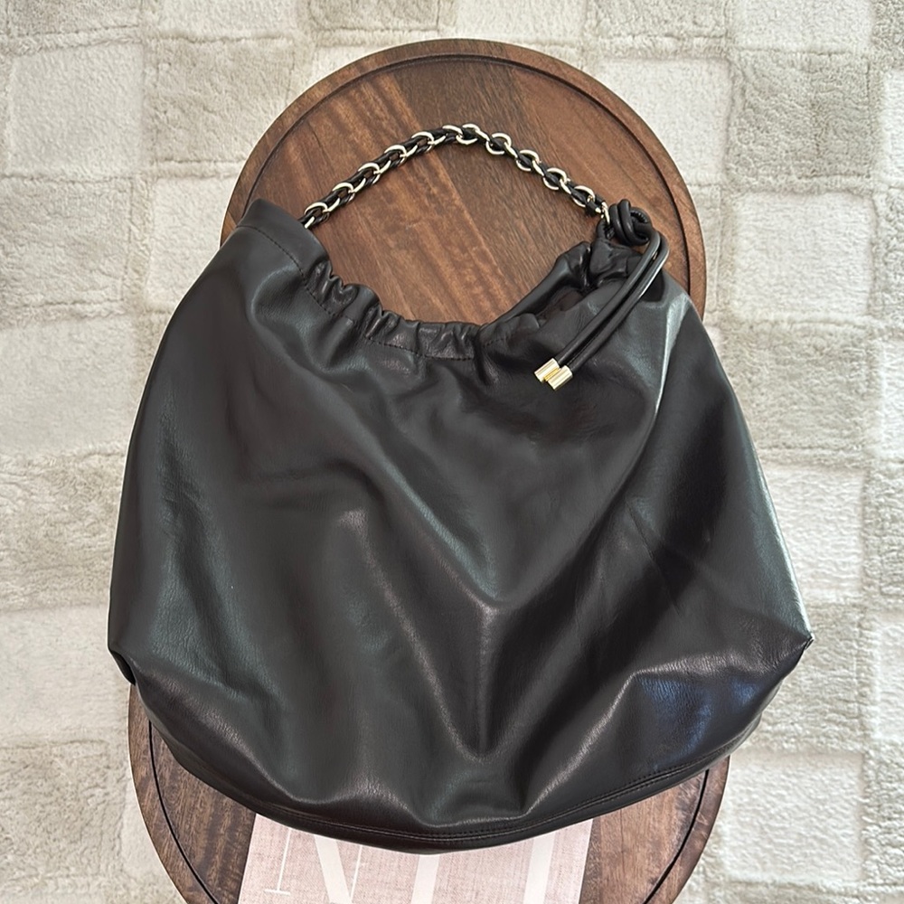 Faux Leather Hobo Bag